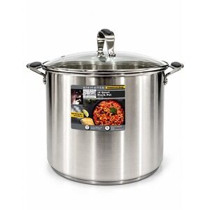 David Burke Elements Commercial Grade Stock Pot 16QT Chef Professional Kitchen